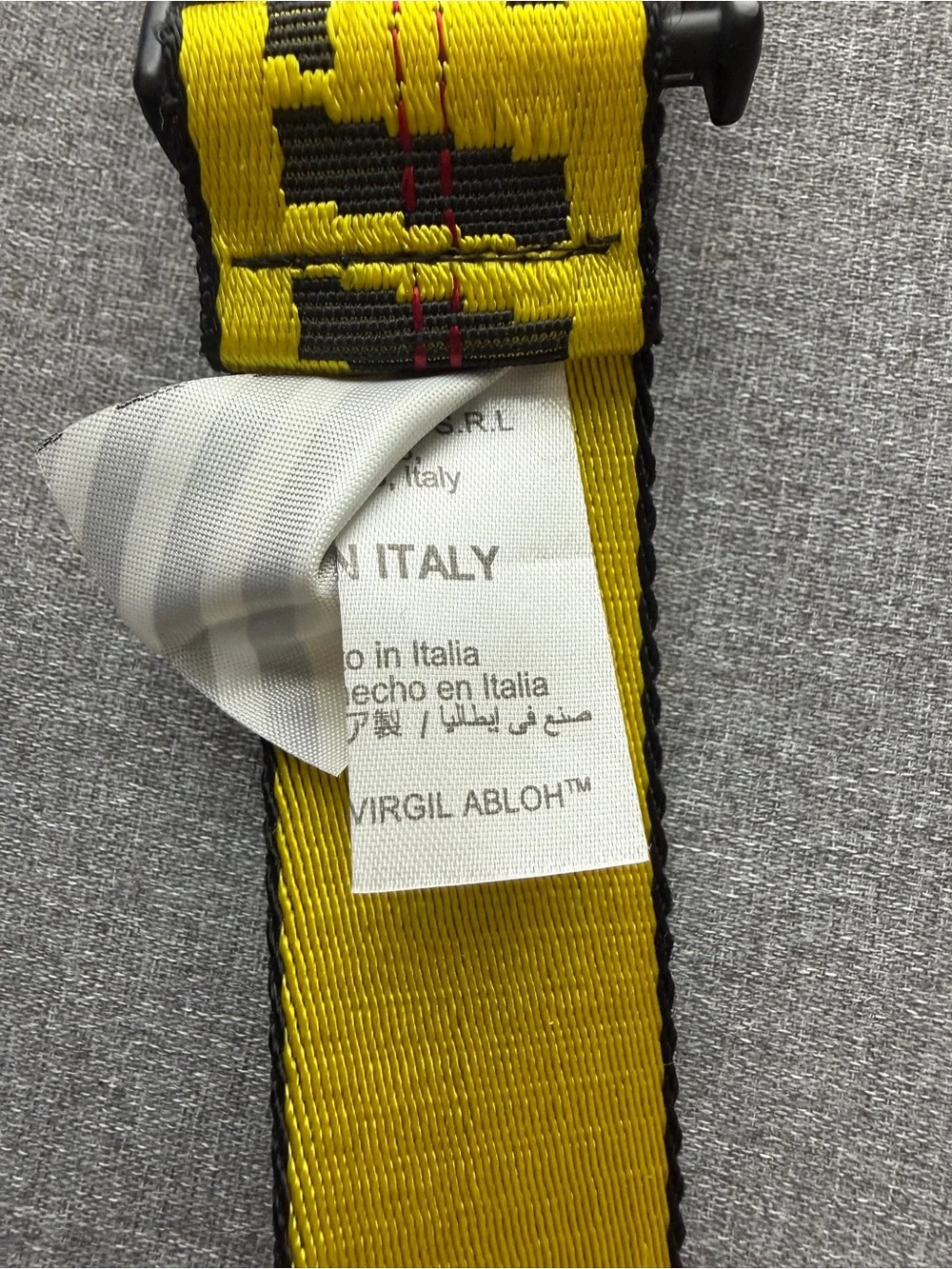 Off-White Yellow Industrial Logo Webbing Belt